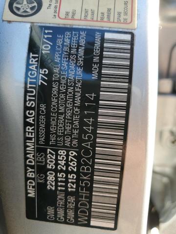 Photo 10 from auction – 2012 MERCEDES-BENZ E 350 with VIN WDDHF5KB2CA544114