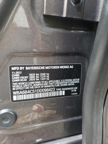 Photo 10 from auction – 2013 BMW 650 XI with VIN WBA6B4C51DD098423