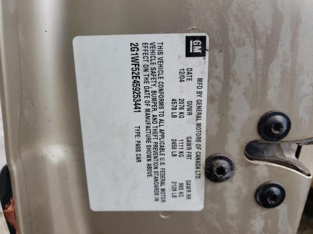 Photo 10 from auction – 2005 CHEVROLET IMPALA with VIN 2G1WF52E459253441