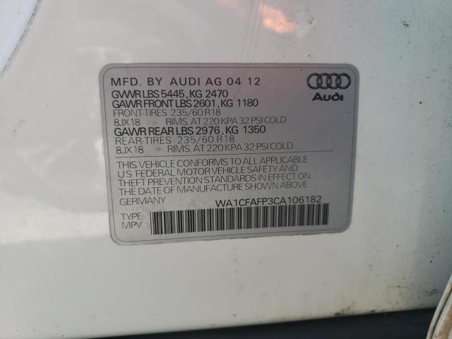 Photo 10 from auction – 2012 AUDI Q5 PREMIUM with VIN WA1CFAFP3CA106182