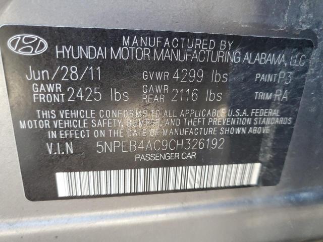 Photo 10 from auction – 2012 HYUNDAI SONATA GLS with VIN 5NPEB4AC9CH326192