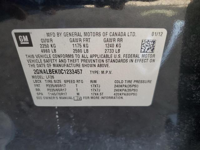 Photo 10 from auction – 2012 CHEVROLET EQUINOX LS with VIN 2GNALBEK0C1233457