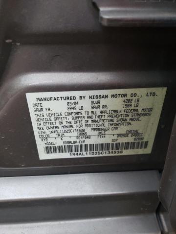 Photo 10 from auction – 2005 NISSAN ALTIMA S with VIN 1N4AL11D25C134538