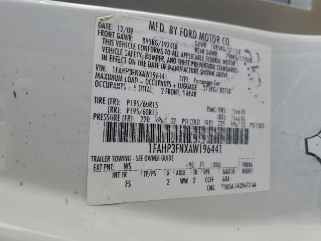 Photo 10 from auction – 2010 FORD FOCUS SE with VIN 1FAHP3FNXAW196441