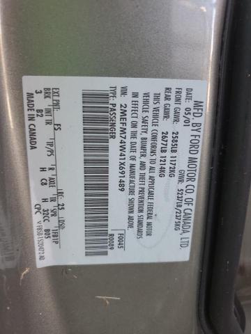 Photo 10 from auction – 2001 MERCURY GRAND MARQ with VIN 2MEFM74W41X691489