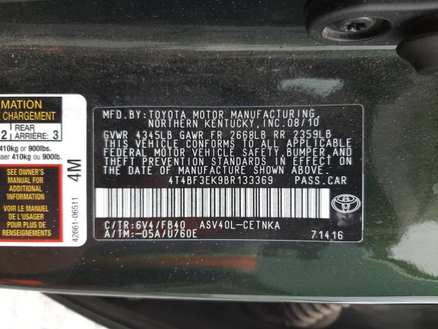 Photo 10 from auction – 2011 TOYOTA CAMRY BASE with VIN 4T4BF3EK9BR133369