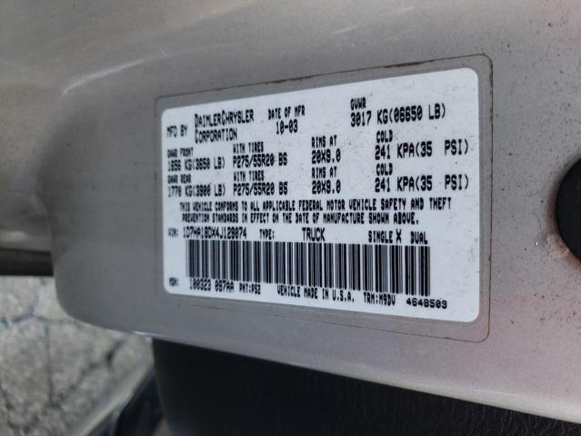 Photo 10 from auction – 2004 DODGE RAM 1500 S with VIN 1D7HA18DX4J129074