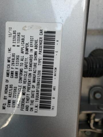 Photo 10 from auction – 2011 ACURA TL with VIN 19UUA9F50BA001296