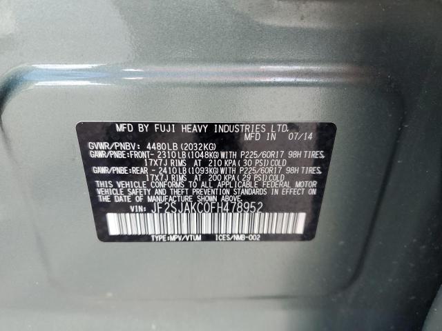Photo 10 from auction – 2015 SUBARU FORESTER 2 with VIN JF2SJAKC0FH478952