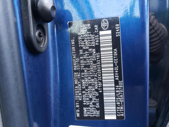 Photo 10 from auction – 2011 TOYOTA CAMRY BASE with VIN 4T1BF3EK0BU592185