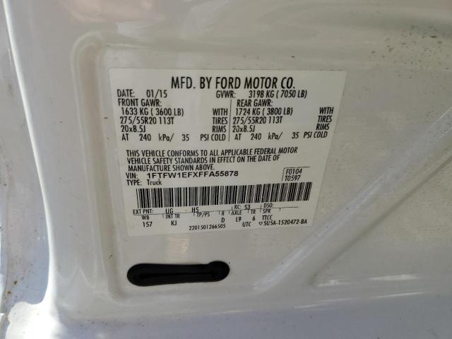 Photo 10 from auction – 2015 FORD F150 SUPER with VIN 1FTFW1EFXFFA55878