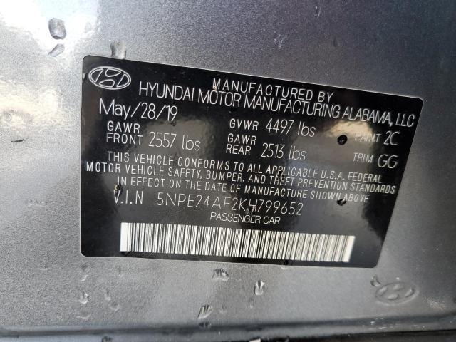 Photo 10 from auction – 2019 HYUNDAI SONATA SE with VIN 5NPE24AF2KH799652