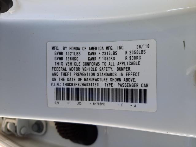 Photo 10 from auction – 2017 HONDA ACCORD EXL with VIN 1HGCR2F87HA034150