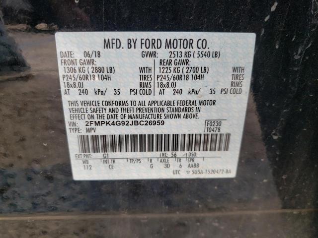 Photo 10 from auction – 2018 FORD EDGE SE with VIN 2FMPK4G92JBC26959