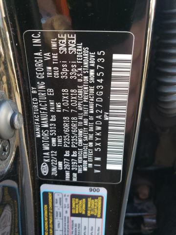 Photo 10 from auction – 2013 KIA SORENTO SX with VIN 5XYKWDA27DG345735