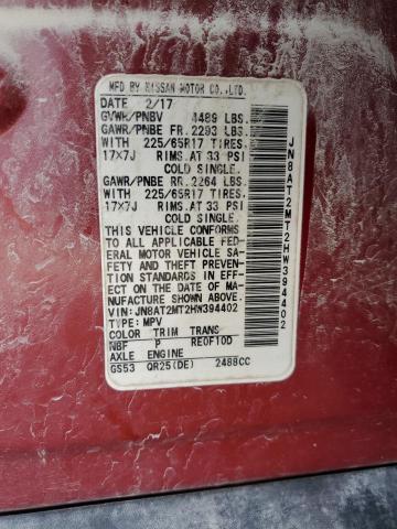 Photo 10 from auction – 2017 NISSAN ROGUE S with VIN JN8AT2MT2HW394402