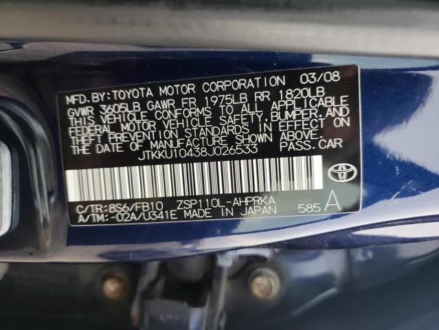 Photo 10 from auction – 2008 TOYOTA SCION XD with VIN JTKKU10438J026533