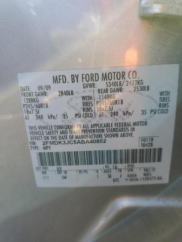 Photo 10 from auction – 2010 FORD EDGE SEL with VIN 2FMDK3JC5ABA40852
