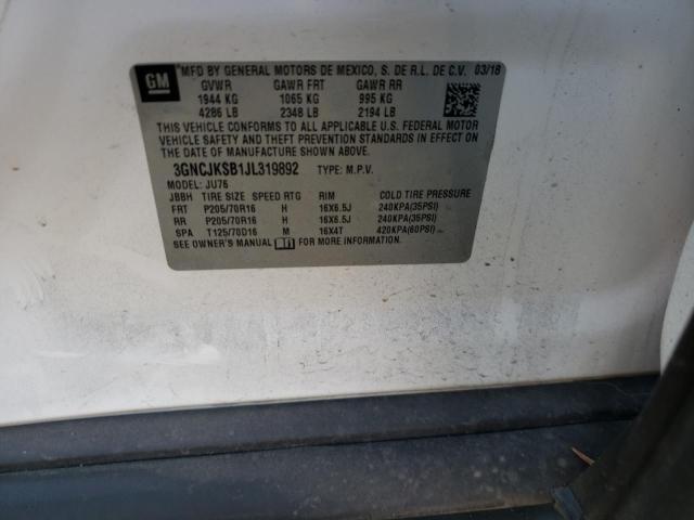Photo 10 from auction – 2018 CHEVROLET TRAX LS with VIN 3GNCJKSB1JL319892