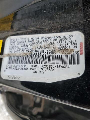 Photo 10 from auction – 2000 LEXUS GS300 with VIN JT8BD68S8Y0099585