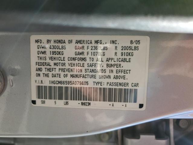 Photo 10 from auction – 2005 HONDA ACCORD EX with VIN 1HGCM66595A079405