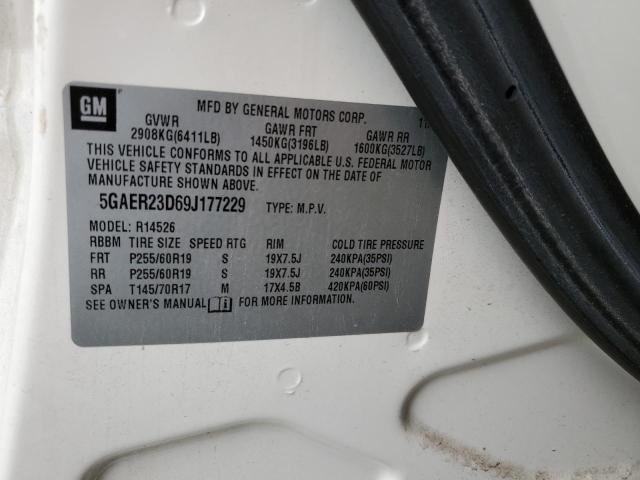 Photo 10 from auction – 2009 BUICK ENCLAVE CX with VIN 5GAER23D69J177229