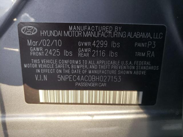 Photo 10 from auction – 2011 HYUNDAI SONATA SE with VIN 5NPEC4AC0BH027153