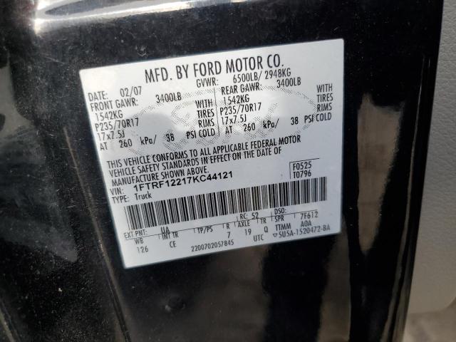 Photo 10 from auction – 2007 FORD F150 with VIN 1FTRF12217KC44121