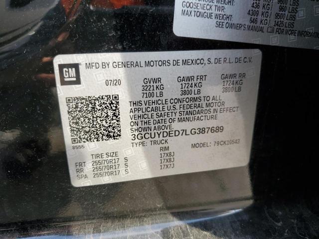 Photo 10 from auction – 2020 CHEVROLET SILVERADO with VIN 3GCUYDED7LG387689