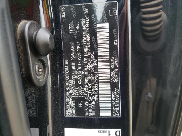 Photo 10 from auction – 2016 TOYOTA 4RUNNER SR with VIN JTEBU5JR2G5329864