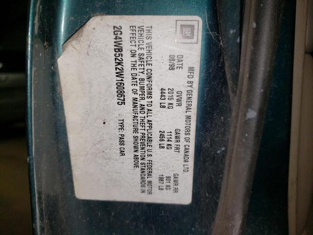 Zdjęcie 10 z aukcji – 1998 BUICK REGAL LS z VIN 2G4WB52K2W1608675