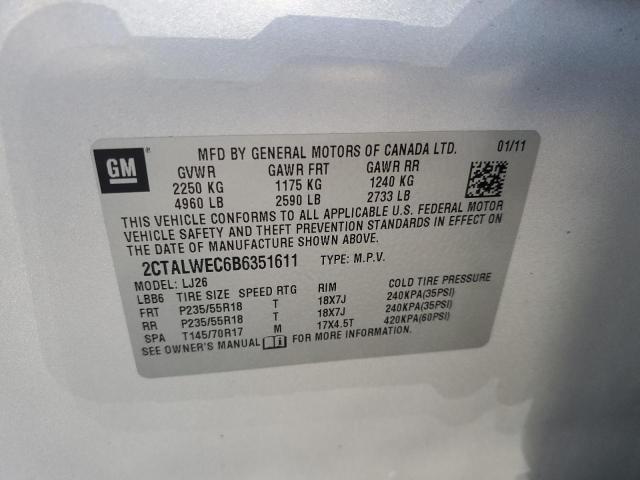 Photo 10 from auction – 2011 GMC TERRAIN SL with VIN 2CTALWEC6B6351611