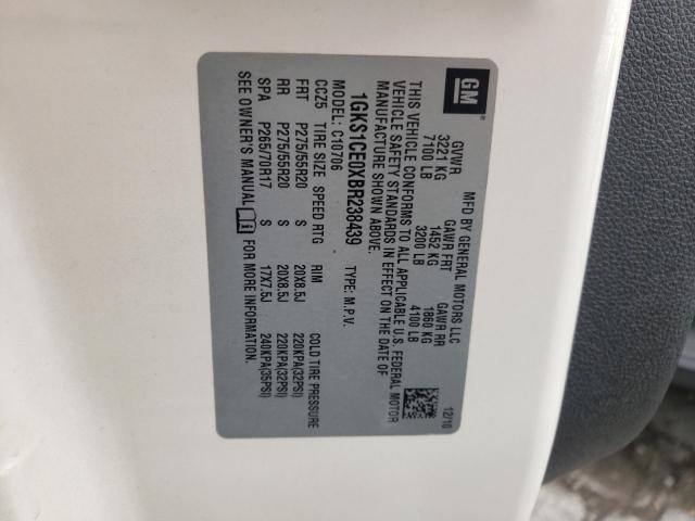 Photo 10 from auction – 2011 GMC YUKON SLT with VIN 1GKS1CE0XBR238439