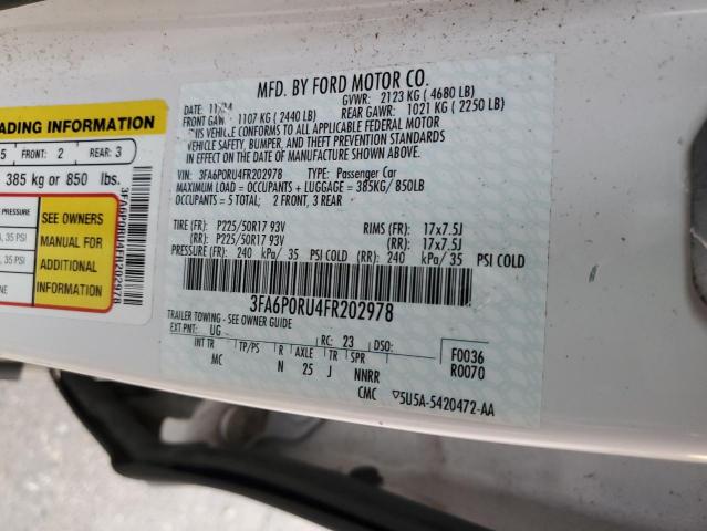Photo 10 from auction – 2015 FORD FUSION HYB with VIN 3FA6P0RU4FR202978