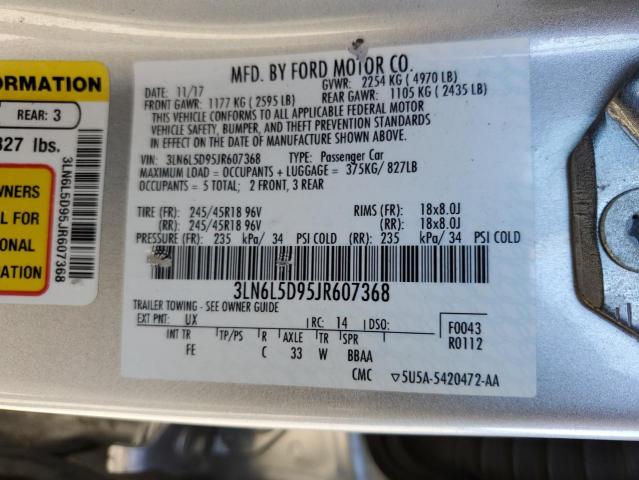 Photo 10 from auction – 2018 LINCOLN MKZ SELECT with VIN 3LN6L5D95JR607368