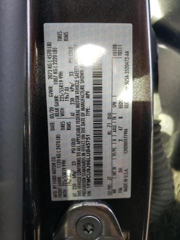Photo 10 from auction – 2020 FORD ESCAPE TIT with VIN 1FMCU9J96LUB45751