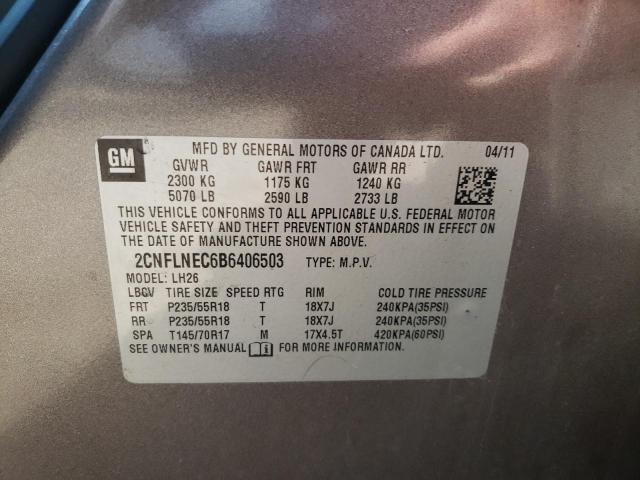 Photo 10 from auction – 2011 CHEVROLET EQUINOX LT with VIN 2CNFLNEC6B6406503