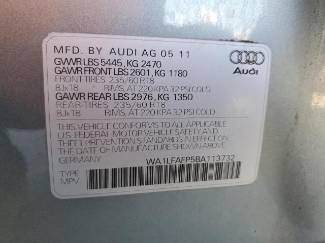 Photo 10 from auction – 2011 AUDI Q5 PREMIUM with VIN WA1LFAFP5BA113732