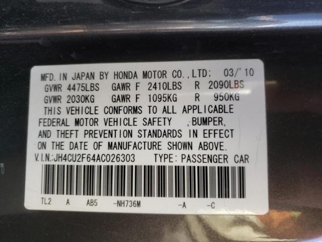 Photo 10 from auction – 2010 ACURA TSX with VIN JH4CU2F64AC026303