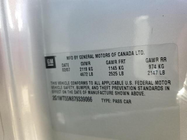 Photo 10 from auction – 2007 CHEVROLET IMPALA LT with VIN 2G1WT55N879339066