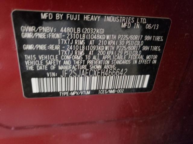 Photo 10 from auction – 2014 SUBARU FORESTER 2 with VIN JF2SJAECXEH466642