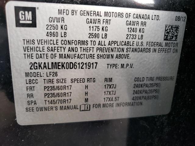 Photo 10 from auction – 2013 GMC TERRAIN SL with VIN 2GKALMEK0D6121917