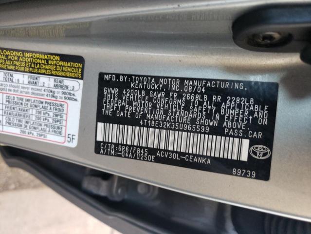 Photo 10 from auction – 2005 TOYOTA CAMRY LE with VIN 4T1BE32K35U965599