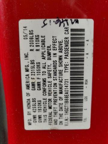 Photo 10 from auction – 2014 HONDA ACCORD EXL with VIN 1HGCT1B88EA014731