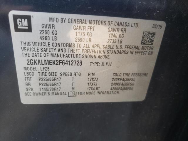 Photo 10 from auction – 2015 GMC TERRAIN SL with VIN 2GKALMEK2F6412728