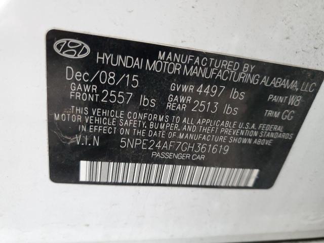 Photo 10 from auction – 2016 HYUNDAI SONATA SE with VIN 5NPE24AF7GH361619