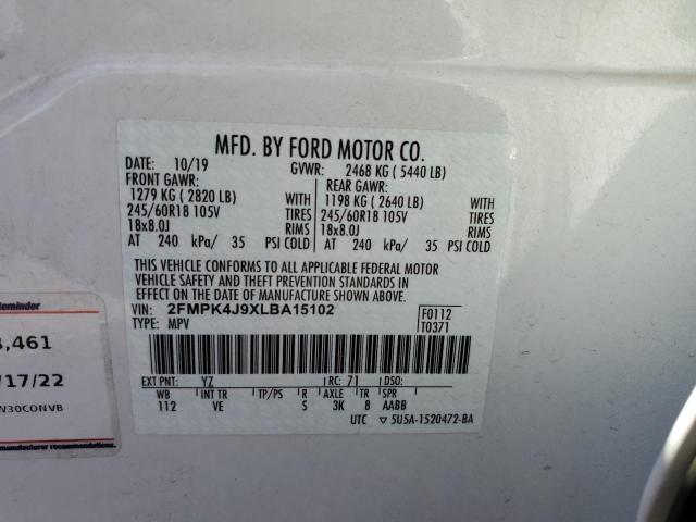 Photo 10 from auction – 2020 FORD EDGE SEL with VIN 2FMPK4J9XLBA15102