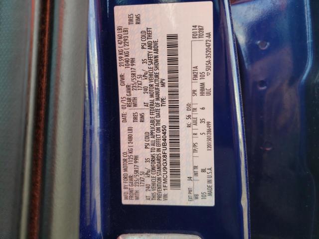 Photo 10 from auction – 2015 FORD ESCAPE SE with VIN 1FMCU9GX8FUB40450