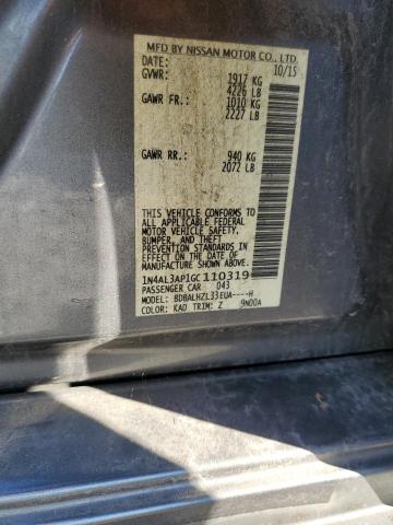 Photo 10 from auction – 2016 NISSAN ALTIMA 2.5 with VIN 1N4AL3AP1GC110319