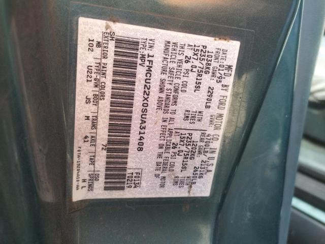 Photo 10 from auction – 1995 FORD EXPLORER with VIN 1FMCU22X0SUA31408